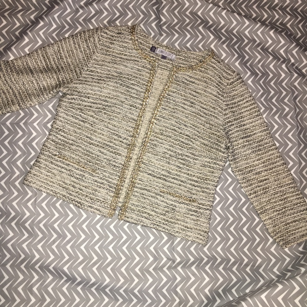 Jennifer Lopez Gold Chain Sweater Cardigan